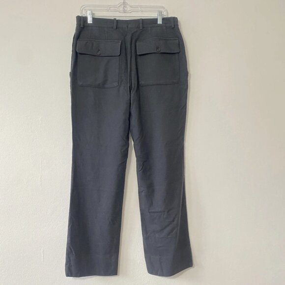 John Varvatos Pants - John Varvatos Made in Italy 100% Wool Pants Flap Back Pockets Off Black Size 50